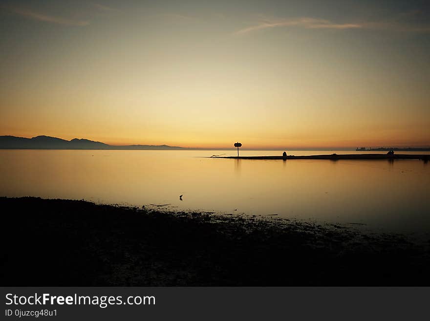 Sky, Horizon, Sunset, Calm