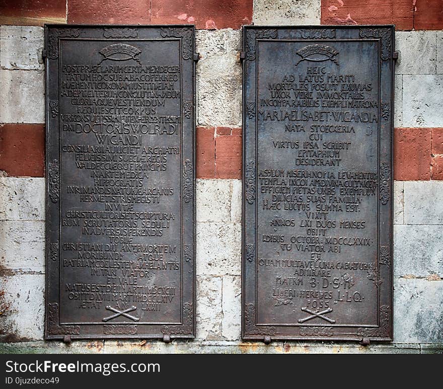 Memorial, Wall, History, Commemorative Plaque