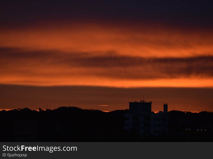 Sky, Afterglow, Skyline, Horizon