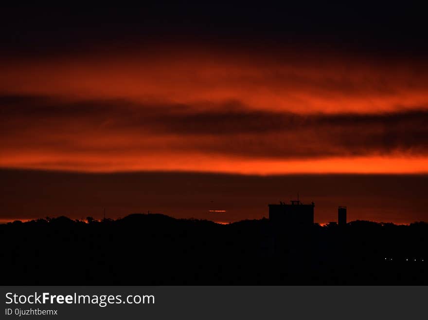 Sky, Afterglow, Red Sky At Morning, Horizon