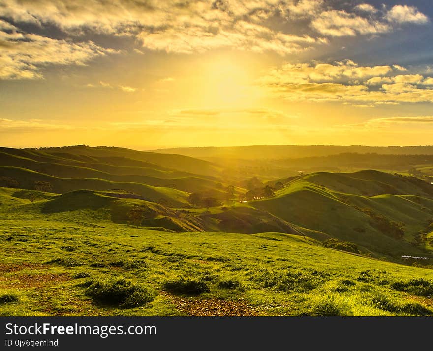 Landscape Photography of Green Mountains