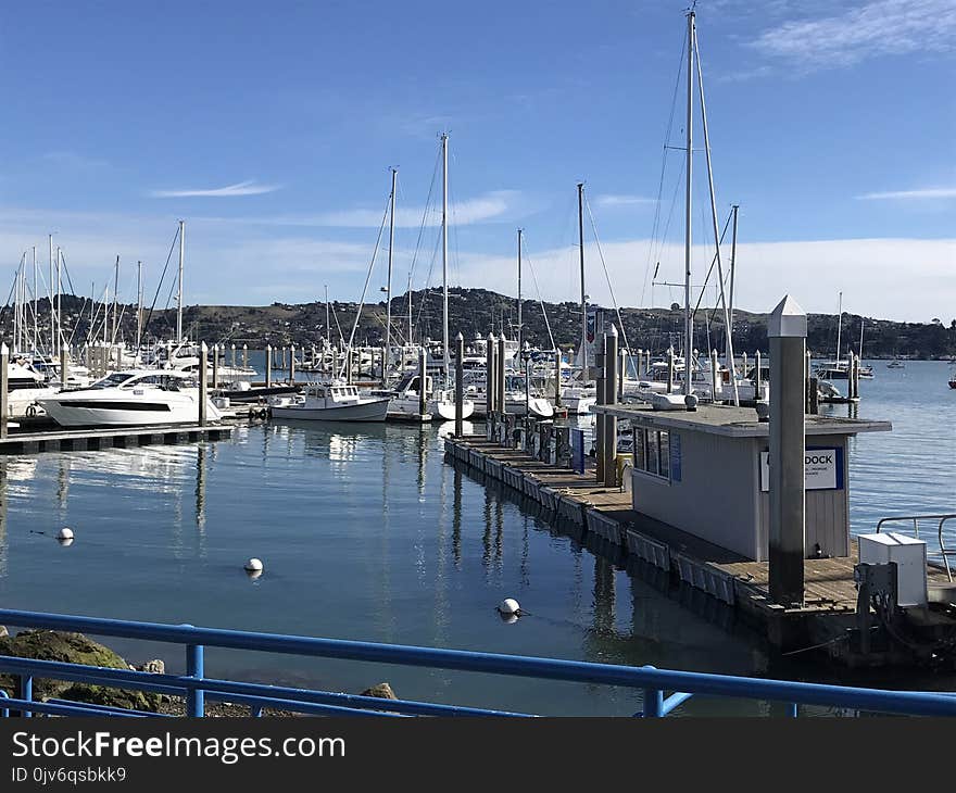 Yacht and Sail Boats Near Boardwalk