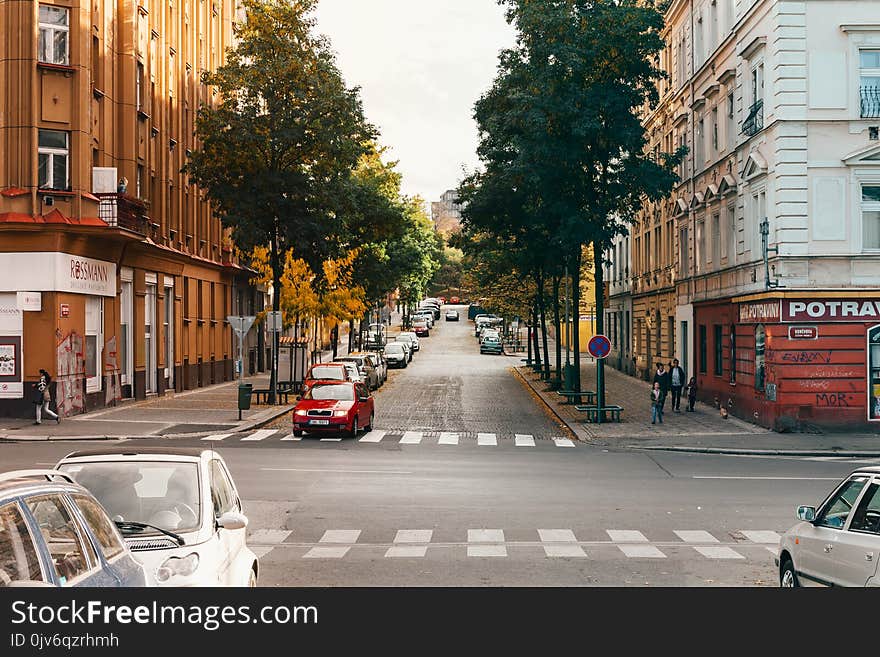 Photo of Roadway Cross Between Buildings