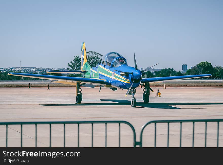 Blue Propeller Plane