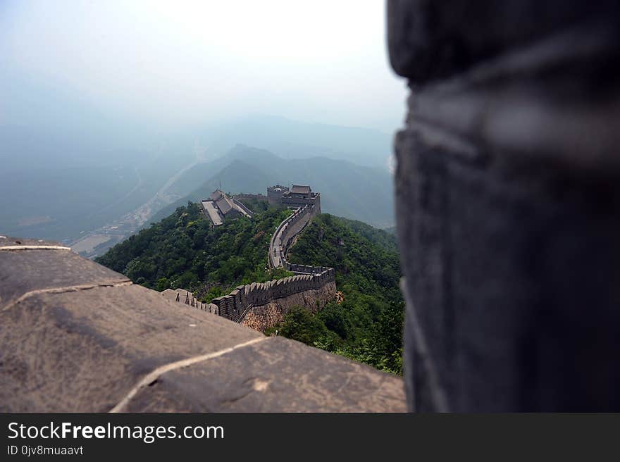 Great wall of China in a summer time.