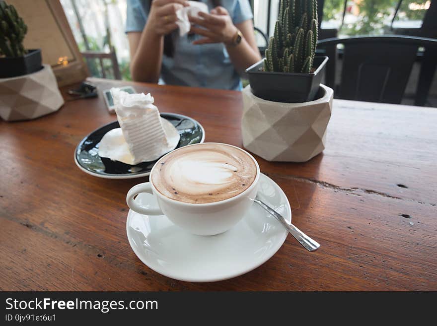 Delicious Hot coffee in cafe