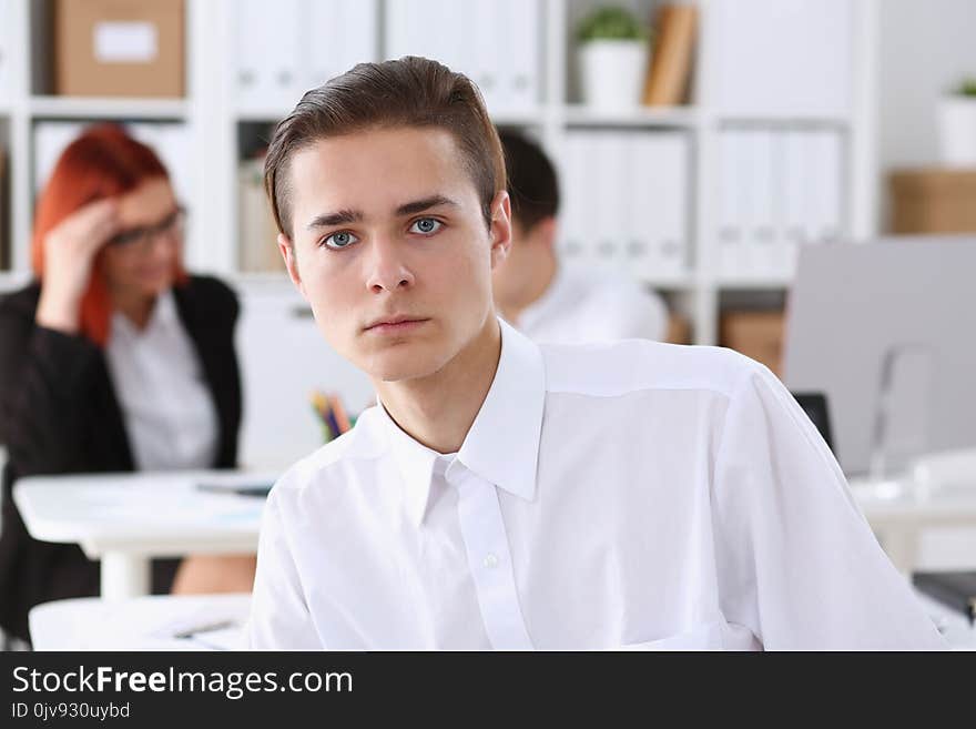 Beautiful Smiling Business Man At Workplace