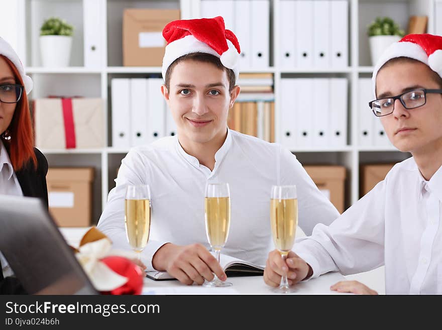 A group of businesspeople celebrating Christmas