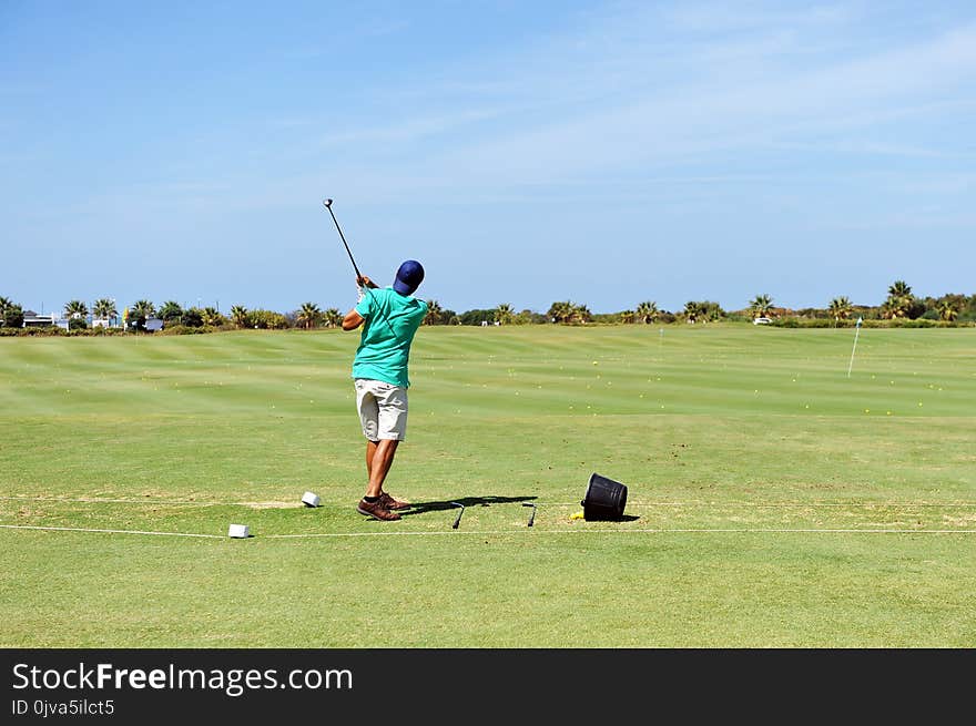 Player in Costa Ballena Golf course, Rota, Cadiz province, Spaingreen