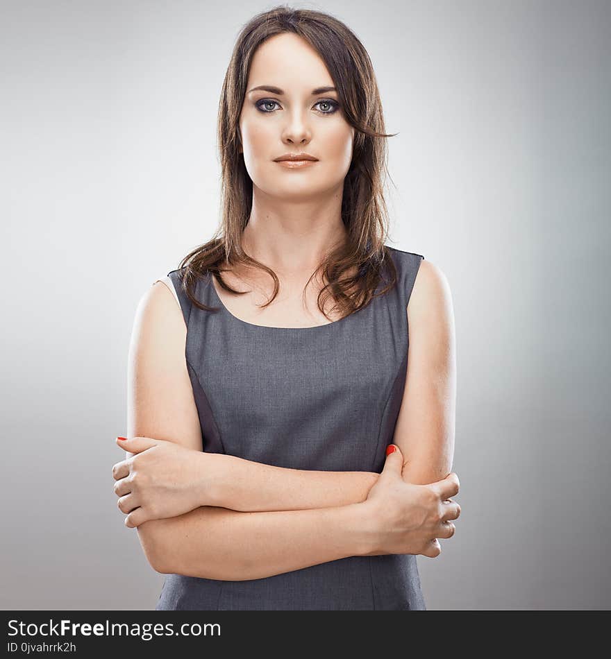 Professional portrait of business woman. Isolated studio background.