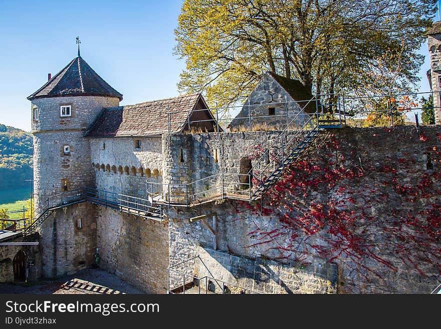 Wall, Château, Building, Sky