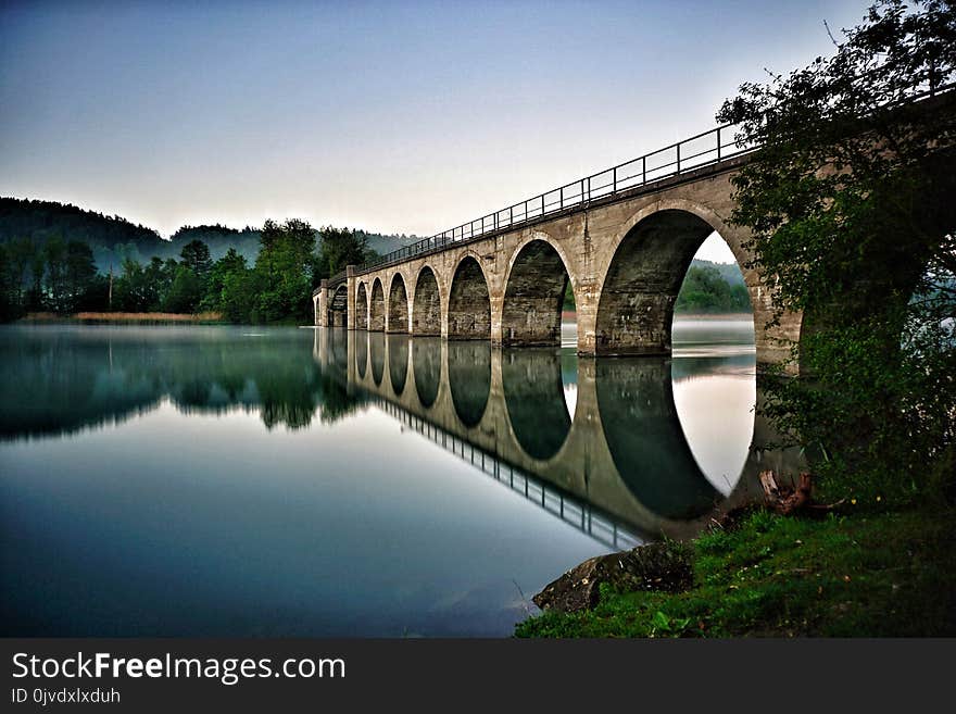 Reflection, Bridge, Nature, Water