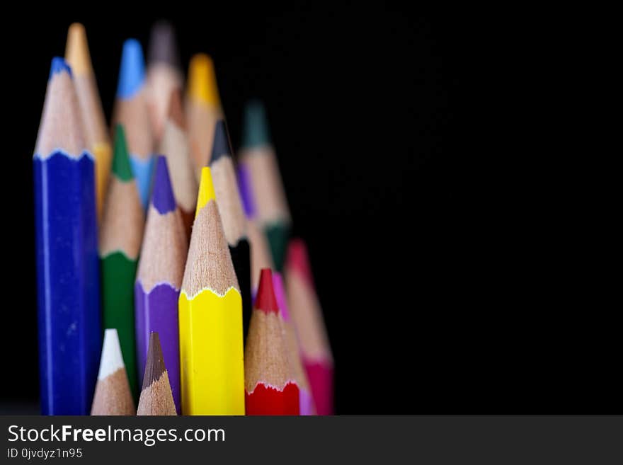 Pencil, Yellow, Close Up, Crayon