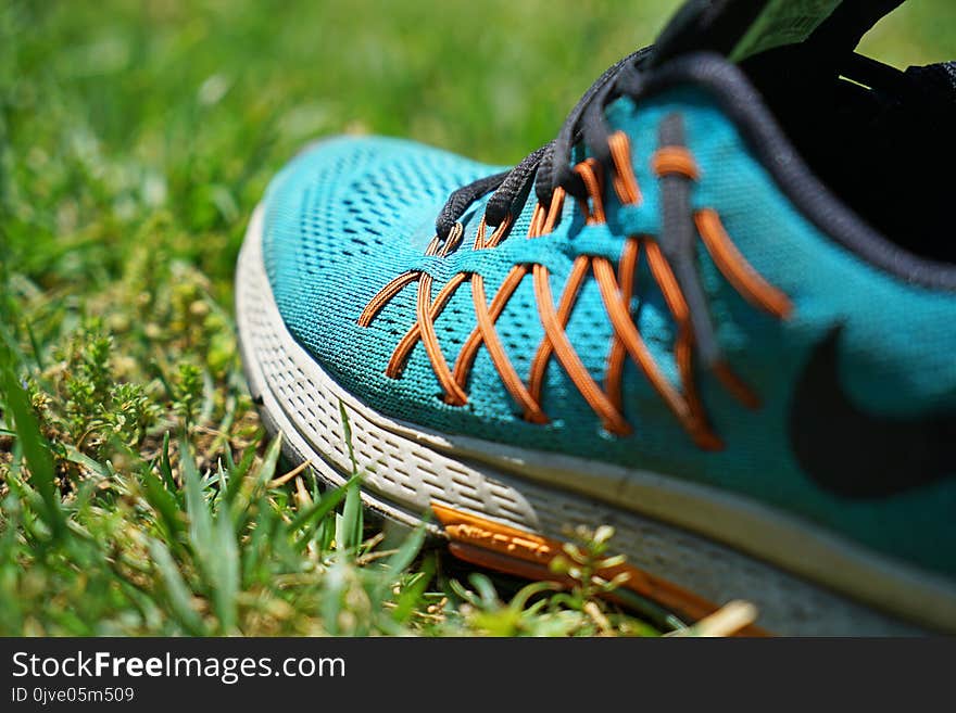 Footwear, Green, Shoe, Grass