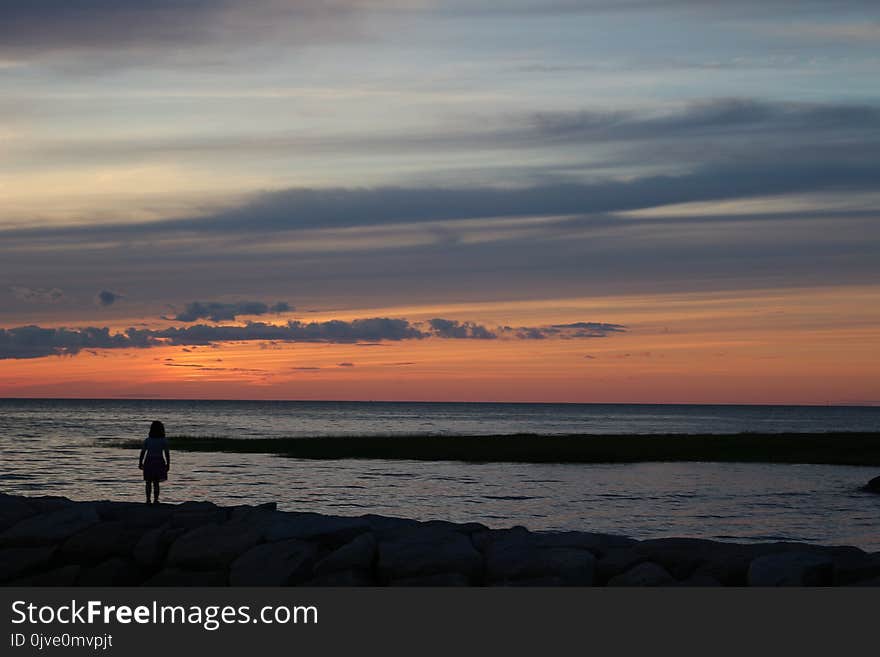 Horizon, Sky, Sea, Sunset