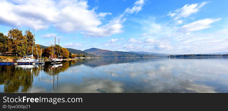 Reflection, Sky, Waterway, Loch