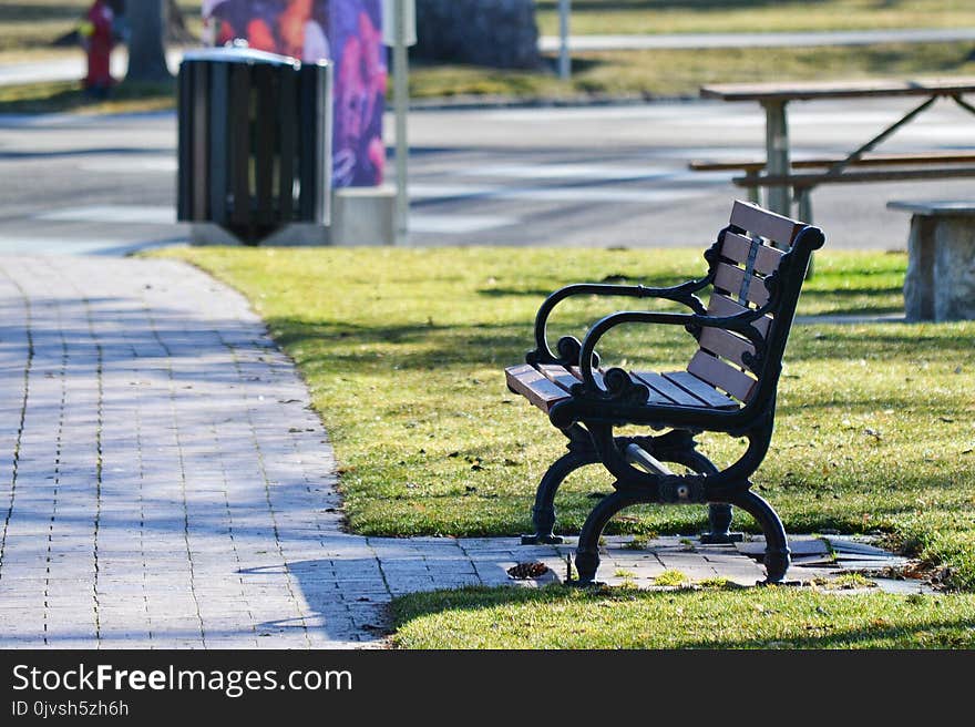 Brown Wooden Bench