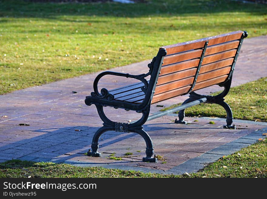 Black and Brown Wooden Bench Photo