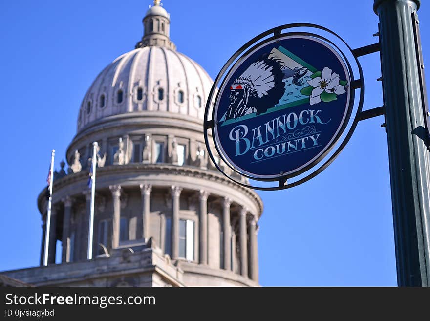 Close-up Photo of Bannock Country and U.s. Capitol