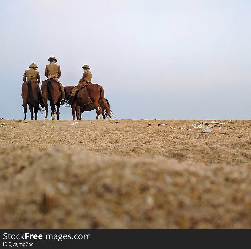 Group of Horsemen on Desert