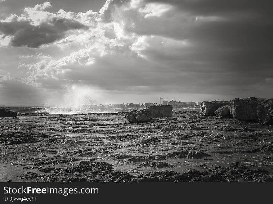 Sky, Black And White, Monochrome Photography, Sea