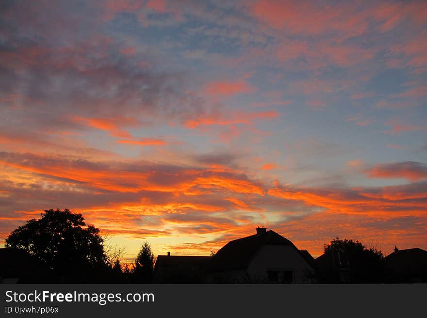 Sky, Red Sky At Morning, Afterglow, Dawn