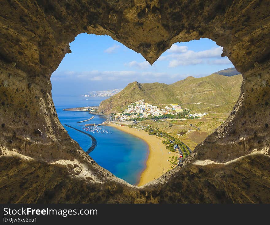 View Of The Ocean From A Heart-shaped Cave