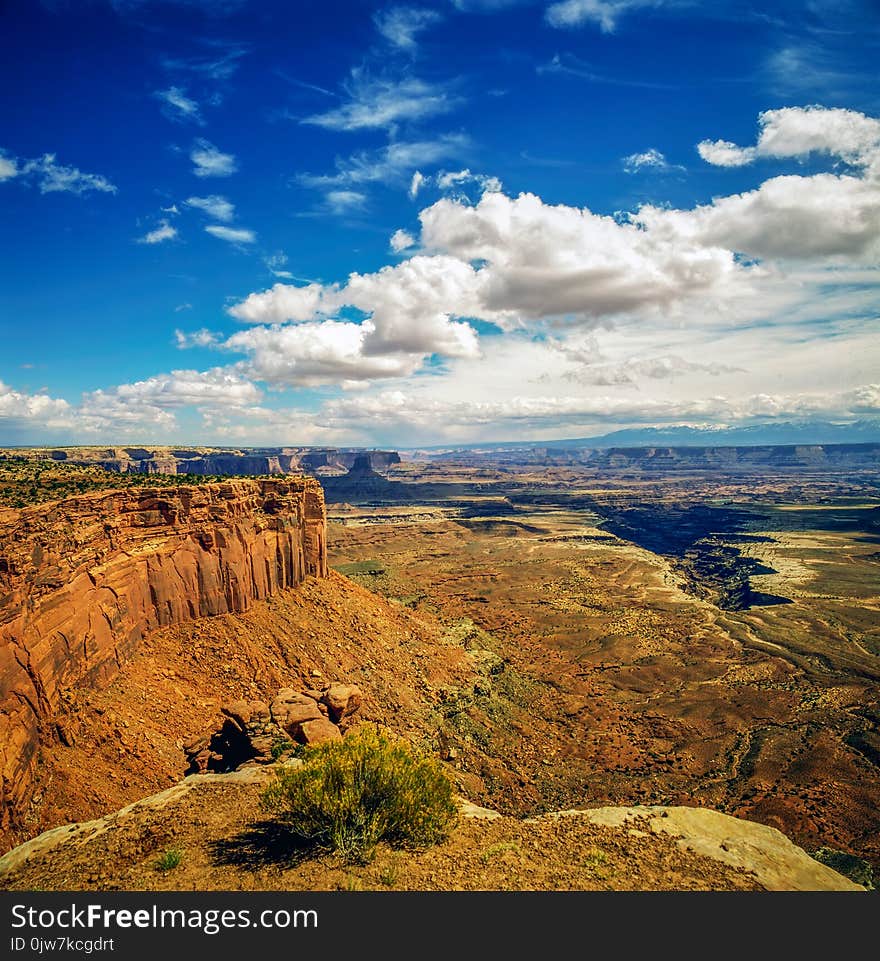 Canyonlands with blue sky and clouds, Utah