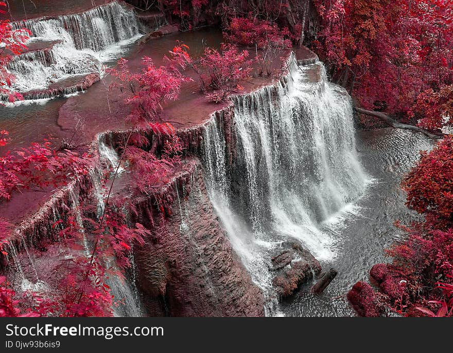 Mae Khamin Waterfall, beautiful waterfall in Kanchanaburi, Thailand. Mae Khamin Waterfall, beautiful waterfall in Kanchanaburi, Thailand.