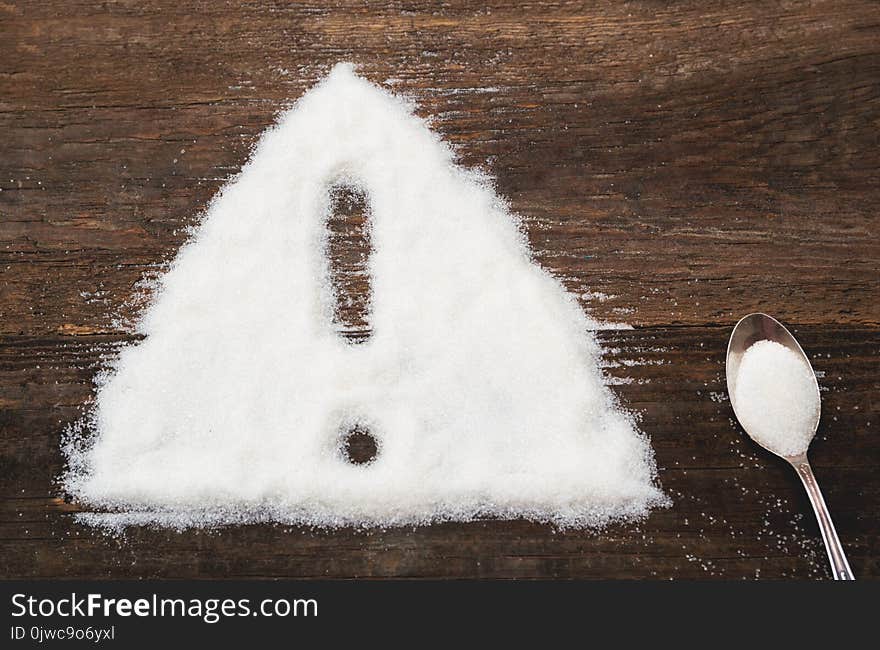 Sign of attention made of granulated sugar