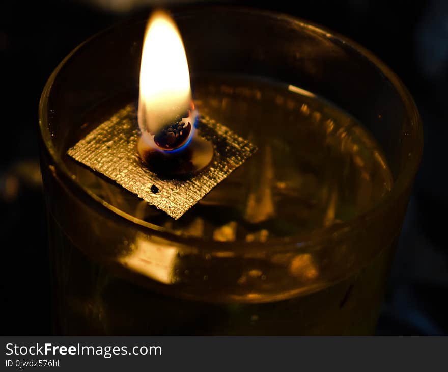 Candle, Lighting, Drink, Close Up