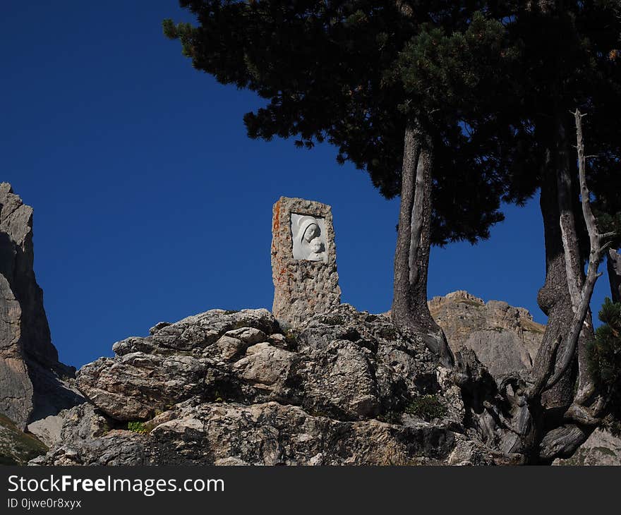 Sky, Rock, Ruins, Tree