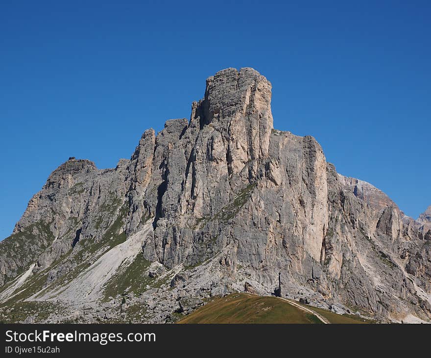 Mountainous Landforms, Mountain, Sky, Rock