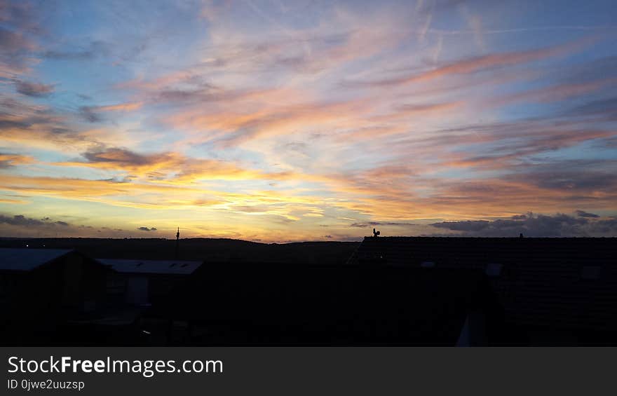 Sky, Afterglow, Horizon, Red Sky At Morning