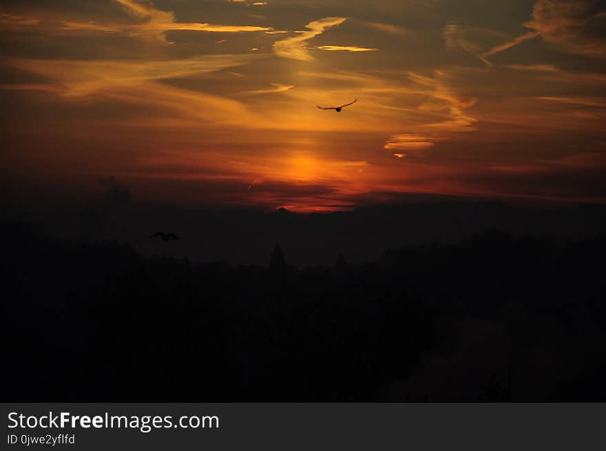 Sky, Red Sky At Morning, Afterglow, Sunrise