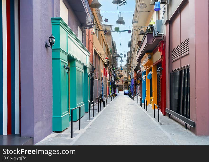 Small cosy street with antique shops in Athens, Greece. Small cosy street with antique shops in Athens, Greece