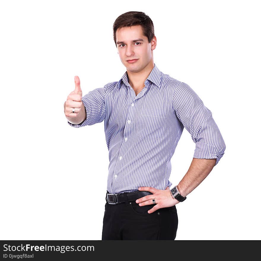 Portrait Of Young Man On White Background