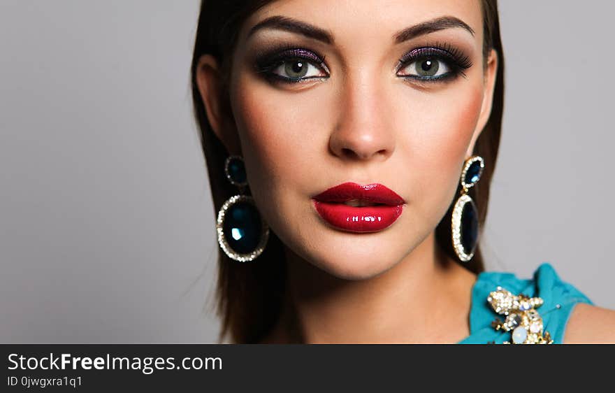 Beautiful woman with evening make-up