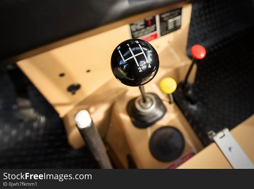 A manual shift car gear lever