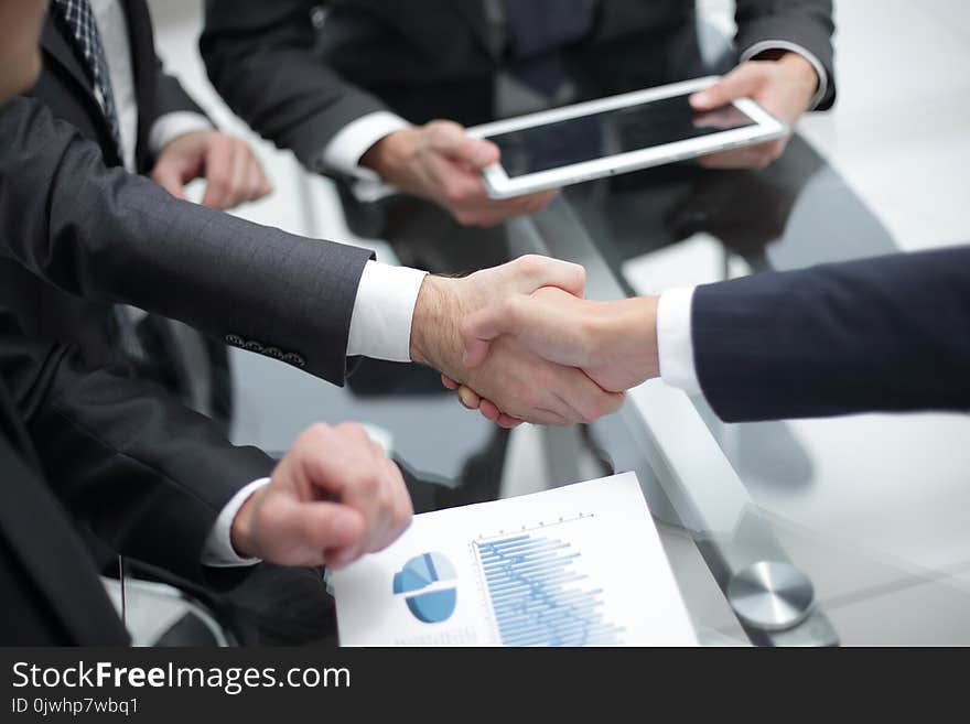 Business handshake and business people concept.