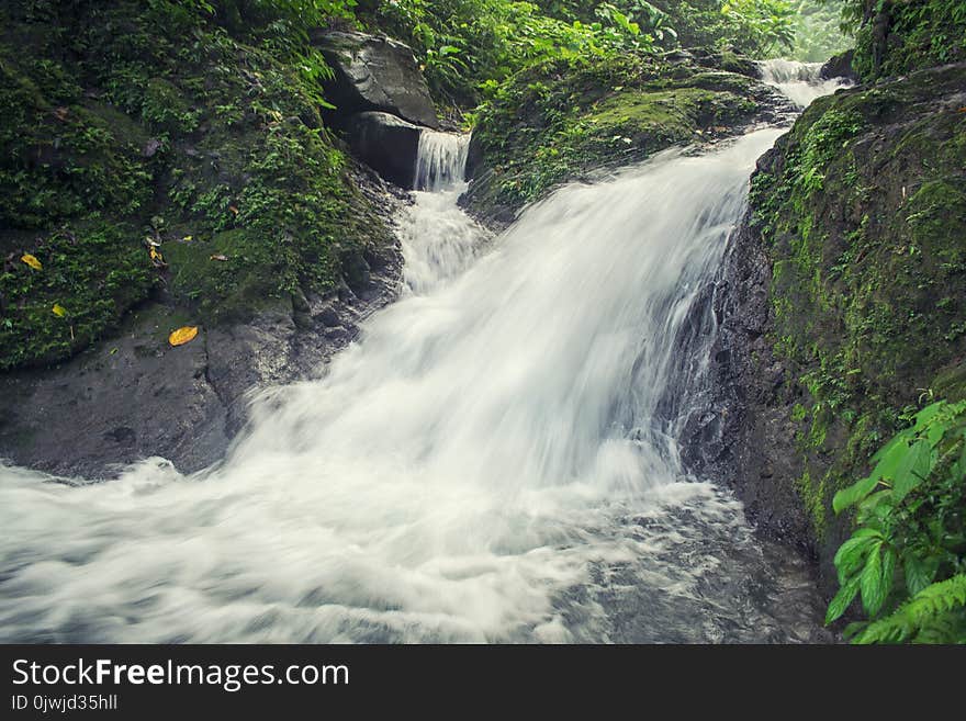 Time Lapse Photo of Waterfalls