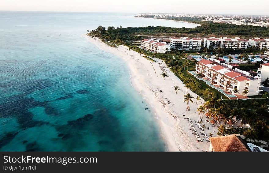 Aerial View of White Sand Beach