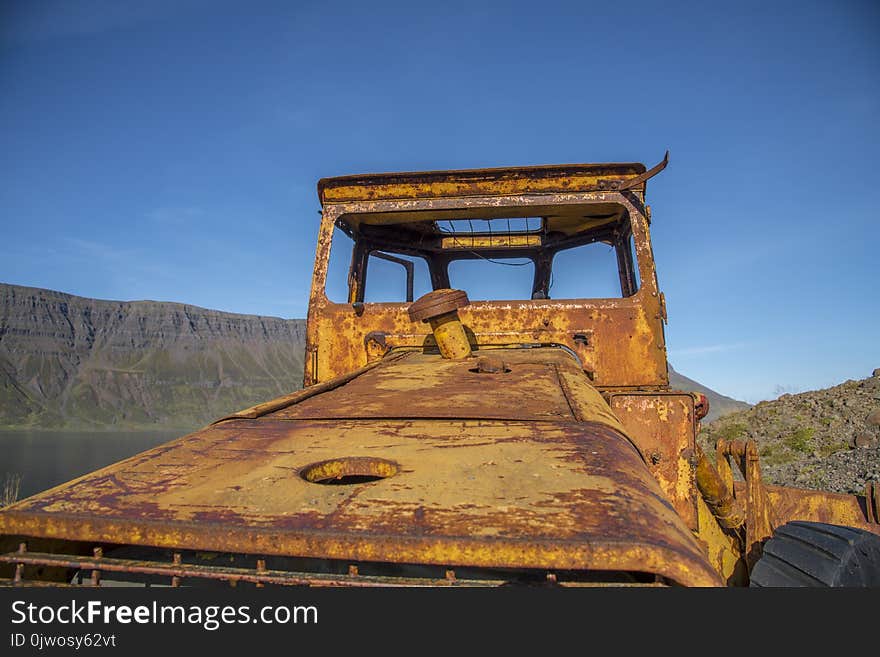 An abandoned loader in the eastfjords of Iceland. An abandoned loader in the eastfjords of Iceland.