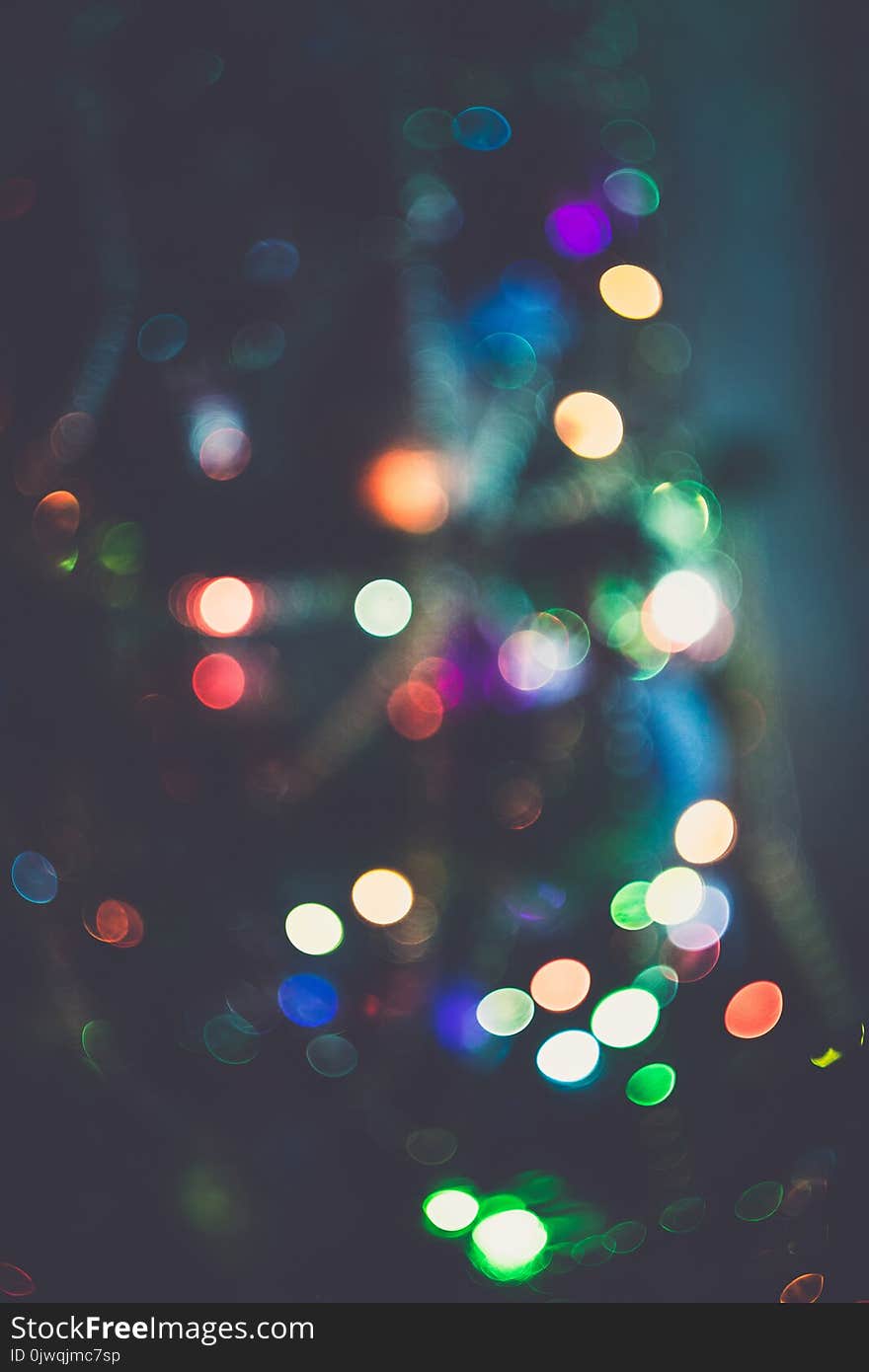 Decorated Christmas tree and colorful garland lights, defocused background, bokeh effect. Decorated Christmas tree and colorful garland lights, defocused background, bokeh effect.