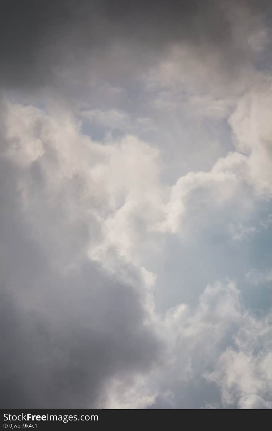 Heavy grey clouds in the sky before the rain.