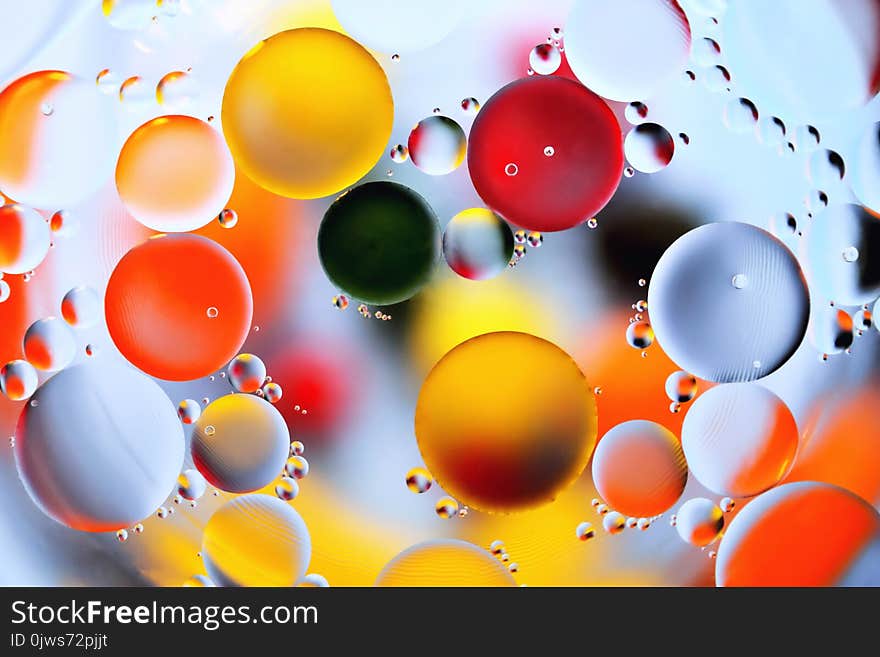 background, multicolored balls, blur, texture heterogeneous color