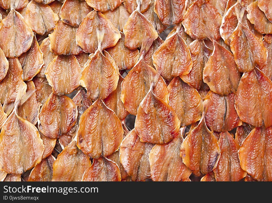 Dried fish, drying fish in the sun for food preservation