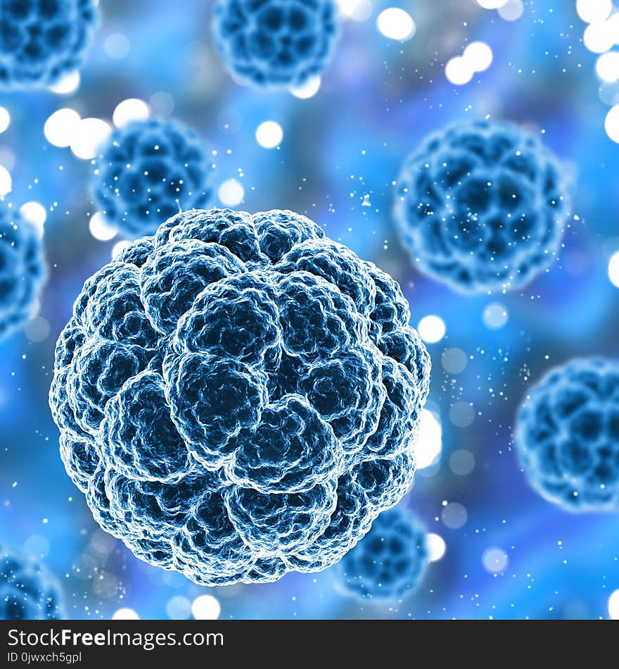 3D medical background with virus cells