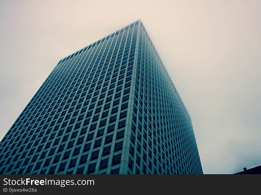 Low Angle Photography of Blue Building