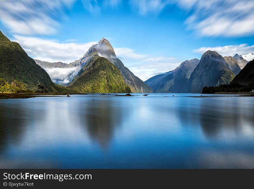 Milford Sound, New Zealand. - Mitre Peak is the iconic landmark of Milford Sound in Fiordland National Park, South Island of New Zealand, the most spectacular natural attraction in New Zealand. Milford Sound, New Zealand. - Mitre Peak is the iconic landmark of Milford Sound in Fiordland National Park, South Island of New Zealand, the most spectacular natural attraction in New Zealand.